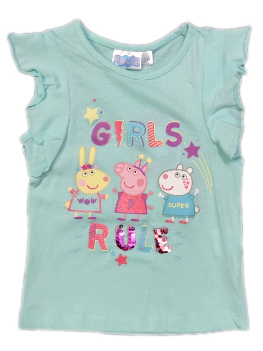 Peppa Wutz T-Shirt Türkis "Girls Rule"